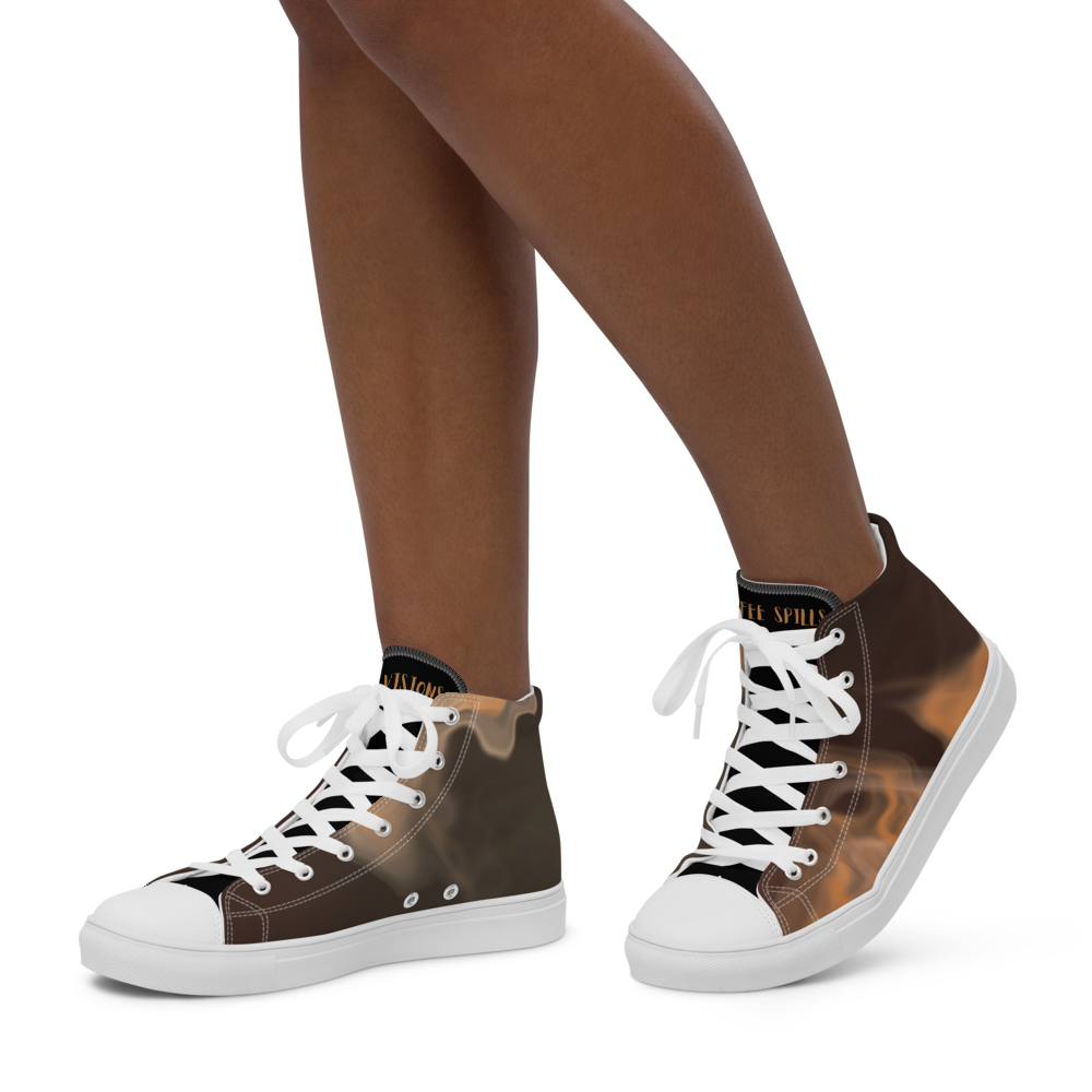 Women’s High Top Coffee Spills Canvas Shoes - Mod Visions