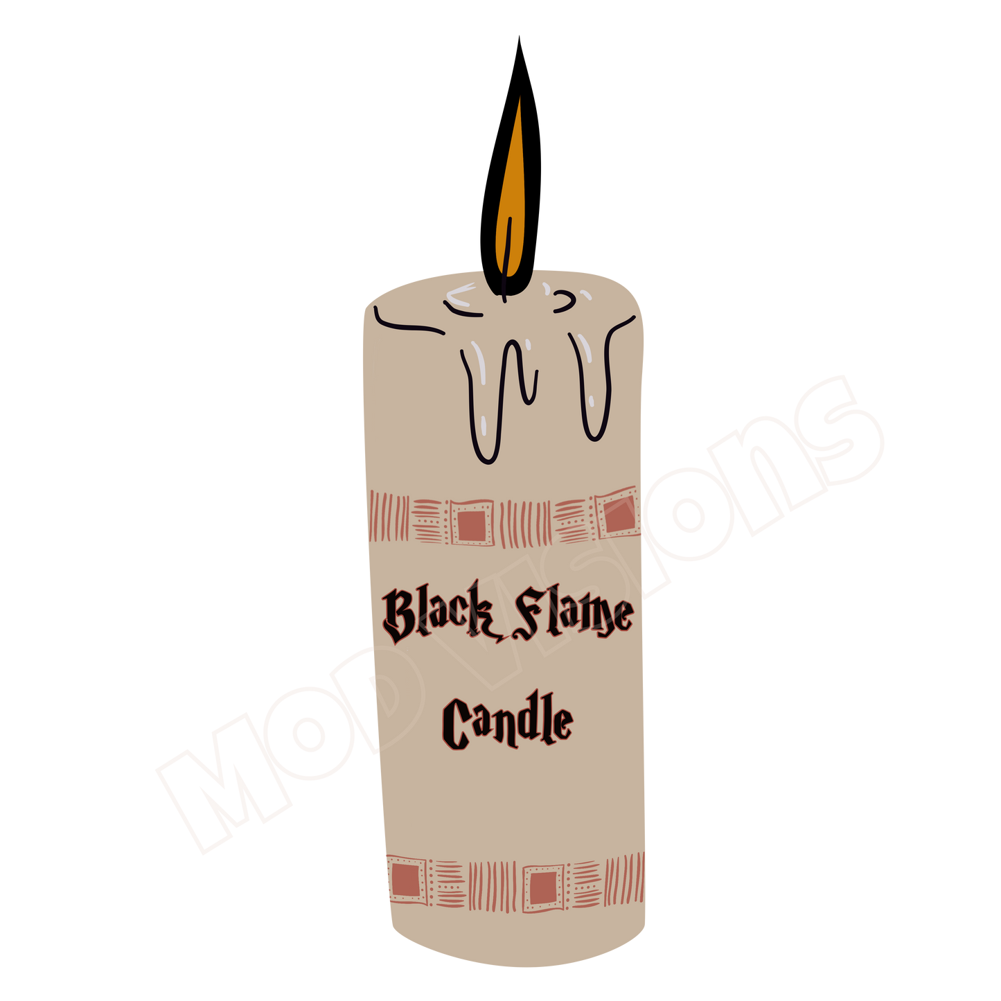 Black Flame Candle Sticker - Mod Visions
