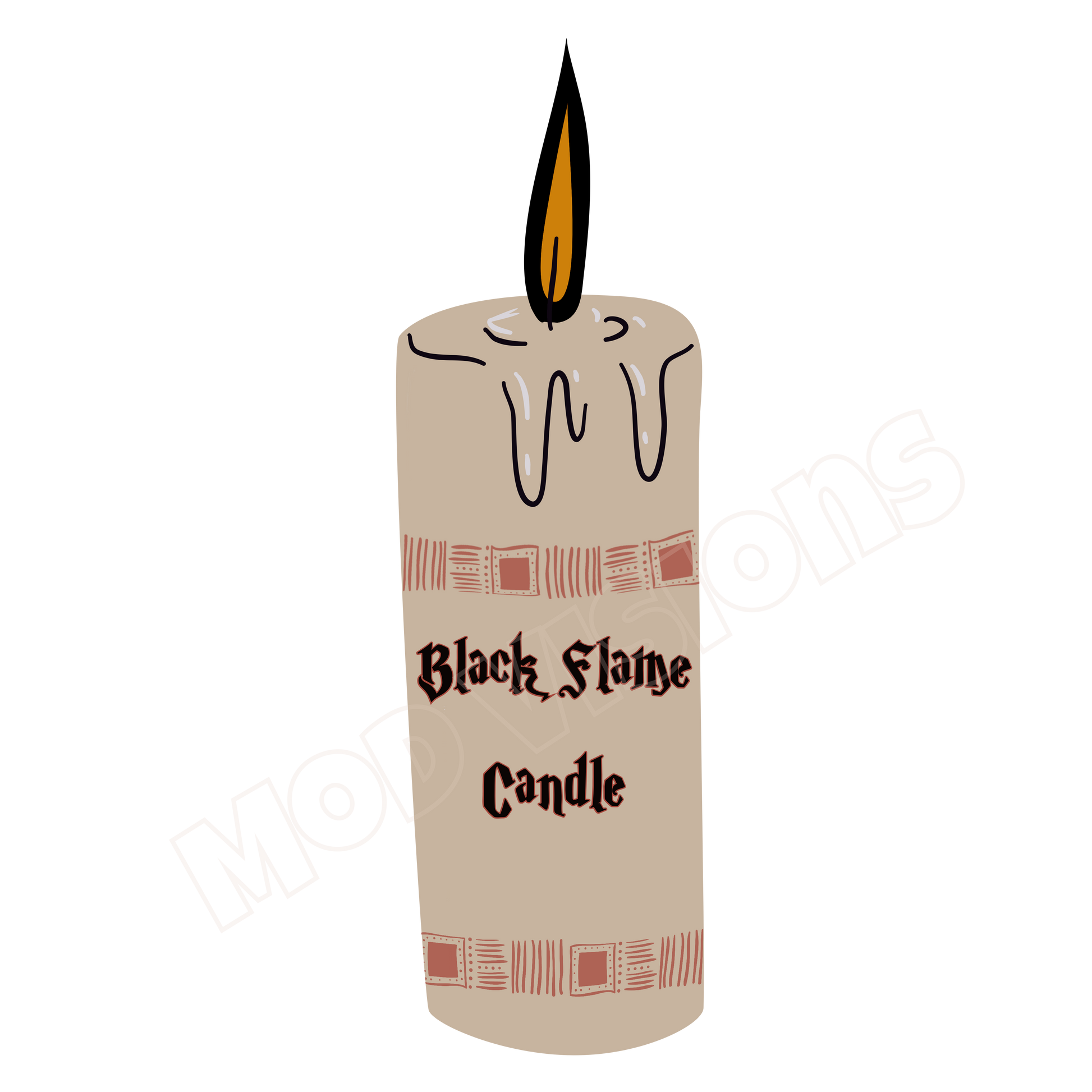 Black Flame Candle Sticker - Mod Visions