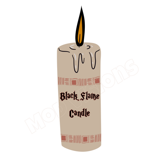 Black Flame Candle Sticker - Mod Visions