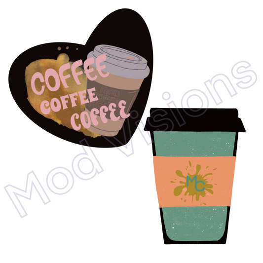 Coffee Love To Go Stickers - Mod Visions