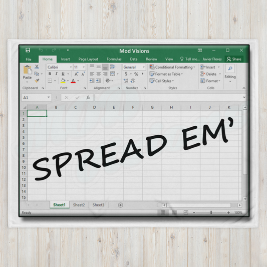 Spread Em' Excel Spreadsheet Throw Blanket