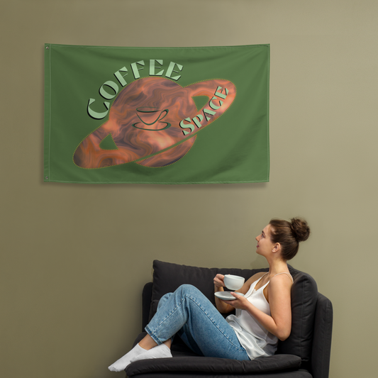 Green Coffee Space Flag - Mod Visions