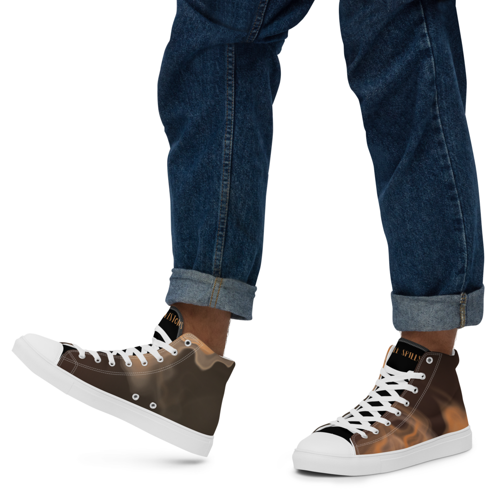 Men’s High Top Coffee Spills Canvas Shoes - Mod Visions