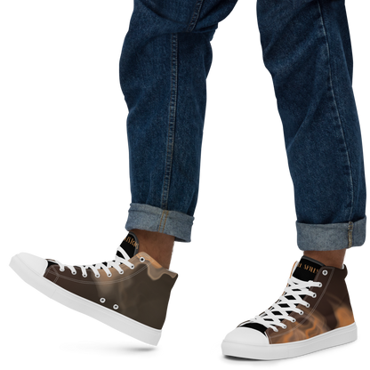 Men’s High Top Coffee Spills Canvas Shoes - Mod Visions