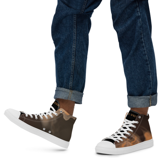 Men’s High Top Coffee Spills Canvas Shoes - Mod Visions