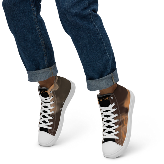 Men’s High Top Coffee Spills Canvas Shoes - Mod Visions