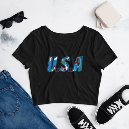U.S.A Hippie Crop Tee - Mod Visions