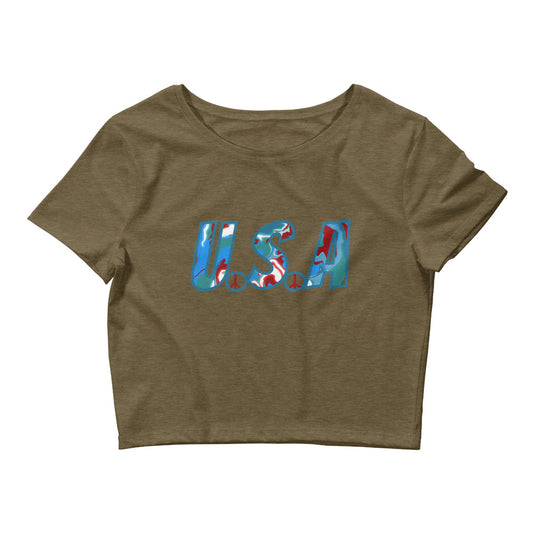 U.S.A Hippie Crop Tee - Mod Visions