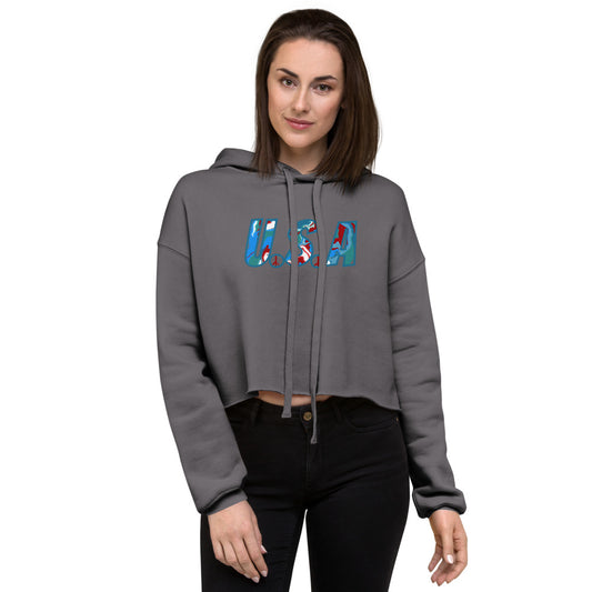 U.S.A Hippie Crop Hoodie - Mod Visions