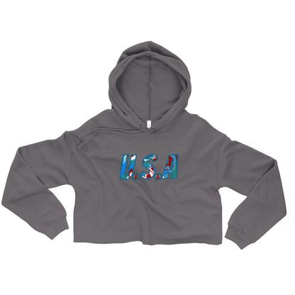 U.S.A Hippie Crop Hoodie - Mod Visions