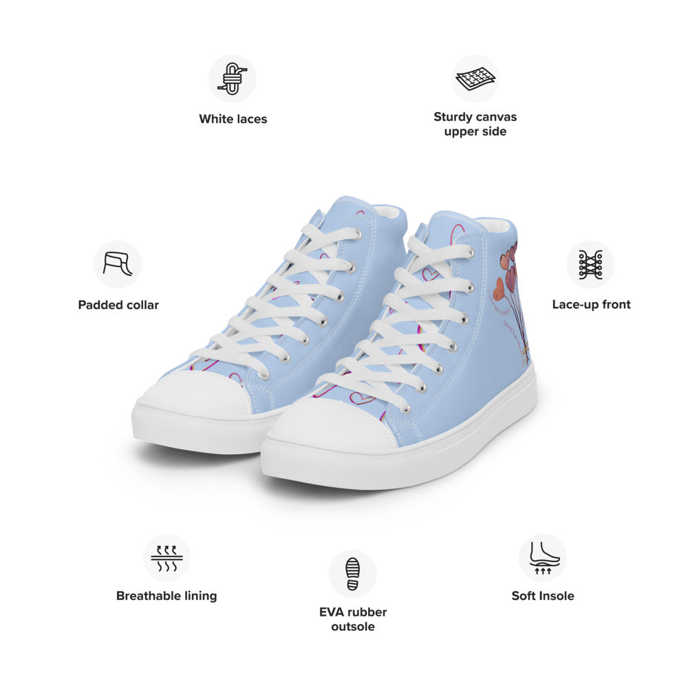 Women's Love Me High Top Canvas Shoes - Mod Visions