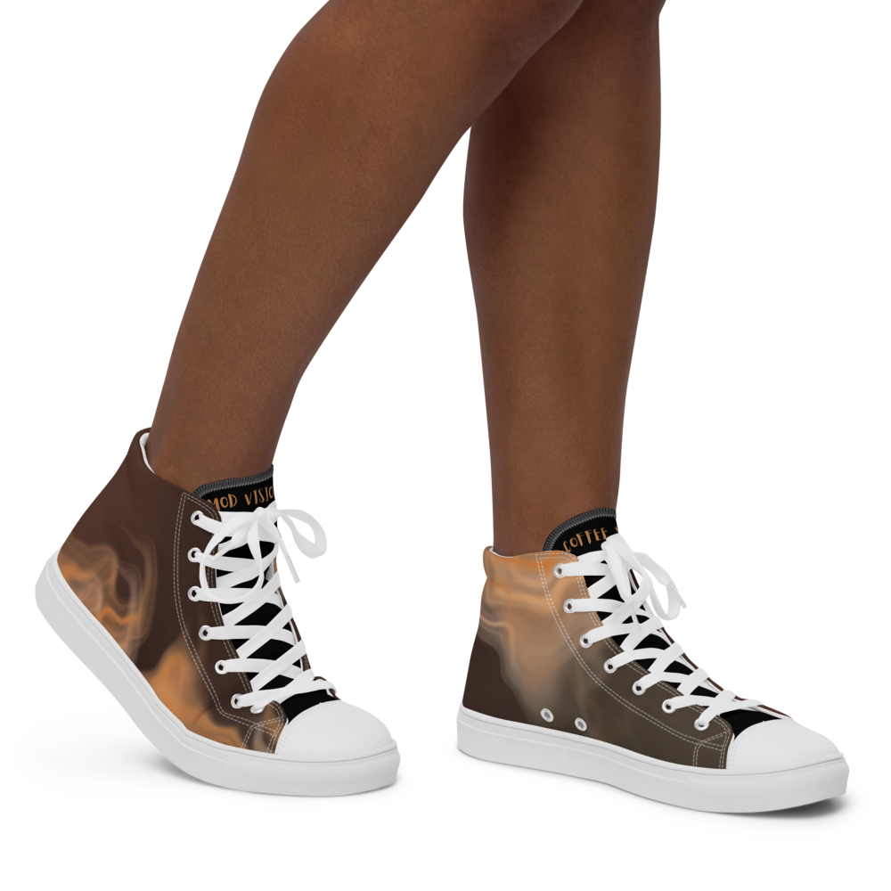 Women’s High Top Coffee Spills Canvas Shoes - Mod Visions